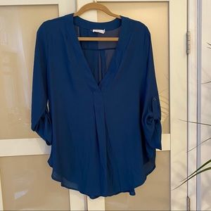 Lush blue work blouse